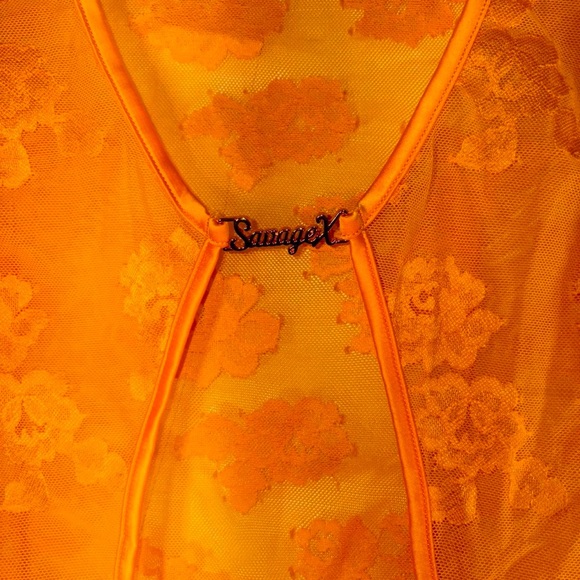 Savage X Fenty Bright Orange Lace Top Dress - Picture 4 of 9